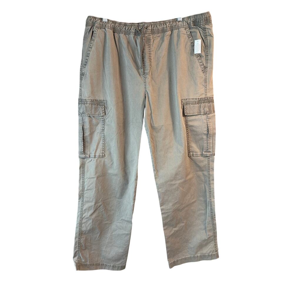 No Boundaries NOBO Men's Light Taupe Drawstring Cargo Pants Size XL 40-42 New